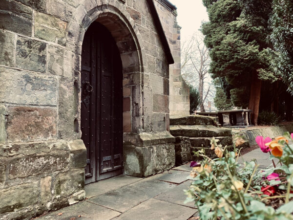 the main door of the church